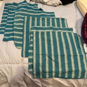 Set of 6 Teal zipper accent pillow cushi